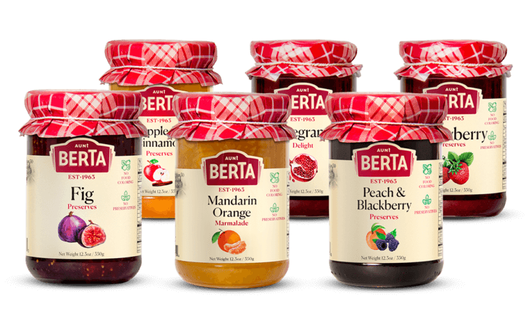 Premium Fruits Preserves Collections-12oz-4 Jars